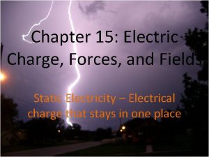 Chapter 15 Electric Charge Forces and Fields Static