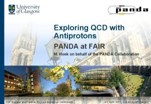 Exploring QCD with Antiprotons PANDA at FAIR M