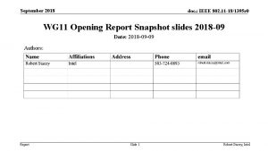 September 2018 doc IEEE 802 11 181395 r