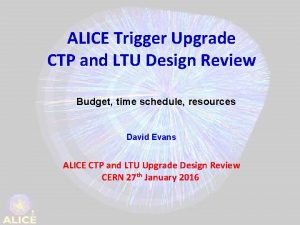 ALICE Trigger Upgrade CTP and LTU Design Review