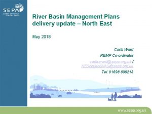 River Basin Management AND Plans FORESTRY delivery update