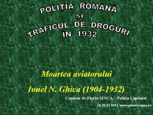 Moartea aviatorului Ionel N Ghica 1904 1932 Comisar