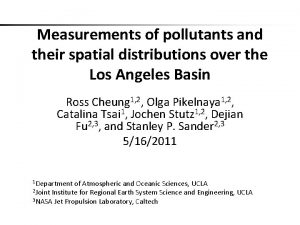 Measurements of pollutants and their spatial distributions over