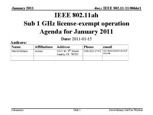 January 2011 doc IEEE 802 11 110066 r