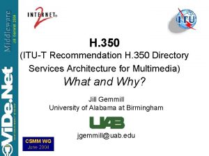 Jill Gemmill 2004 H 350 ITUT Recommendation H