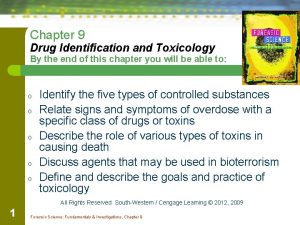 Chapter 9 Drug Identification and Toxicology By the