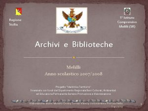 1 Istituto Comprensivo Melilli SR Regione Sicilia Archivi