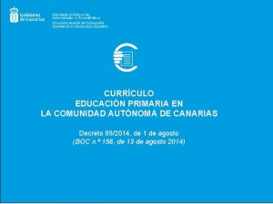 CURRCULO EDUCACIN PRIMARIA EN LA COMUNIDAD AUTNOMA DE