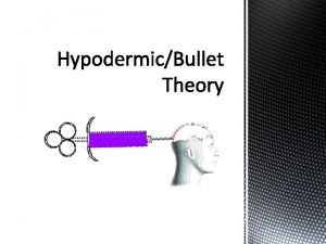 Add to glossary HypodermicBullet Theory messages are received
