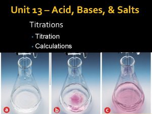 Unit 13 Acid Bases Salts Titration Calculations Neutralization