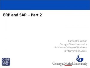 ERP and SAP Part 2 SAP University Alliances