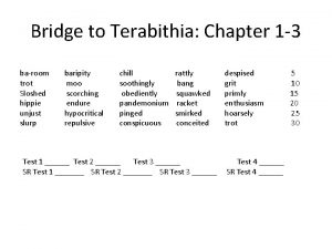 Bridge to Terabithia Chapter 1 3 baroom trot