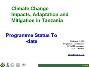 Climate Change Impacts Adaptation and Mitigation in Tanzania