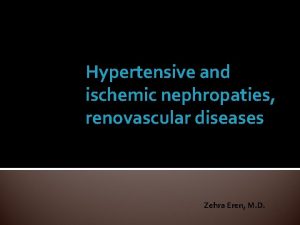 Hypertensive and ischemic nephropaties renovascular diseases Zehra Eren