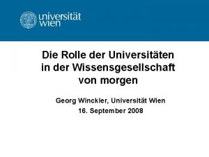 Die Rolle der Universitten in der Wissensgesellschaft von