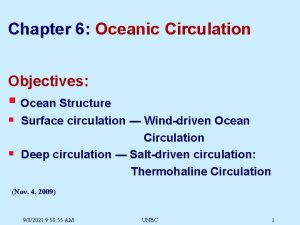 Chapter 6 Oceanic Circulation Objectives Ocean Structure Surface