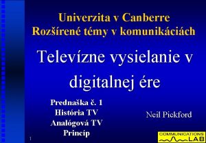 Univerzita v Canberre Rozren tmy v komunikcich Televzne