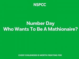 Number Day Who Wants To Be A Mathionaire