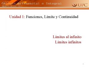 Unidad 1 Funciones Lmite y Continuidad Lmites al