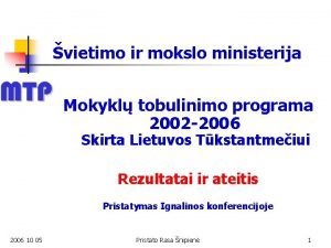 vietimo ir mokslo ministerija Mokykl tobulinimo programa 2002