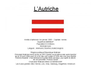 LAutriche Anne dadhsion 1 er janvier 1995 Capitale