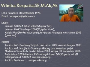 Wimba Respatia SE M Ak Ak Lahir Surabaya