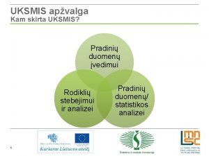 UKSMIS apvalga Kam skirta UKSMIS Pradini duomen vedimui