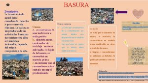 BASURA Descripcin La basura es todo aquel fsico