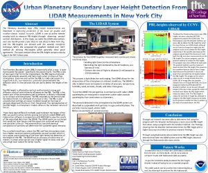 Abstract The Planetary boundary layer PBL height measurements
