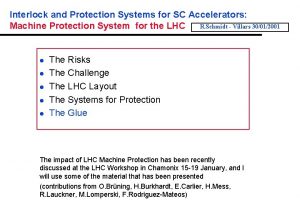 Interlock and Protection Systems for SC Accelerators R