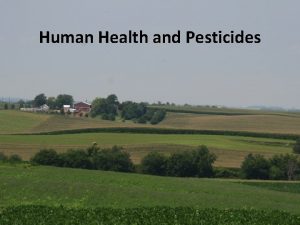 Human Health and Pesticides Outline Pesticides are important