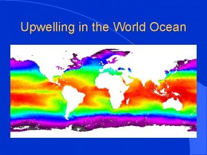 Upwelling in the World Ocean Presentation Points l