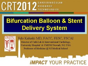 Bifurcation Balloon Stent Talk Title Delivery System Edo