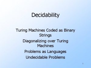 Decidability Turing Machines Coded as Binary Strings Diagonalizing