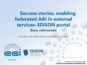 Success stories enabling federated AAI in external services