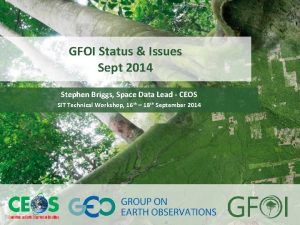 GFOI Status Issues Sept 2014 Stephen Briggs Space