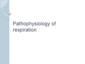 Pathophysiology of respiration External respiration is a set