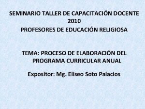 SEMINARIO TALLER DE CAPACITACIN DOCENTE 2010 PROFESORES DE