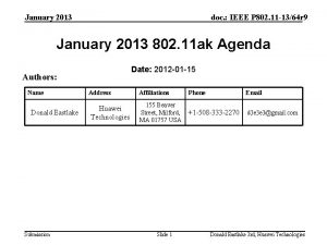 January 2013 doc IEEE P 802 11 1364