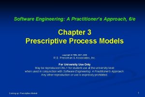 Software Engineering A Practitioners Approach 6e Chapter 3