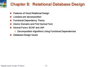 Features of good relational design