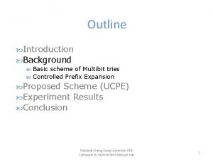 Outline Introduction Background Basic scheme of Multibit tries