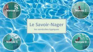 Niveau 1 Niveau 2 Le SavoirNager les conduites