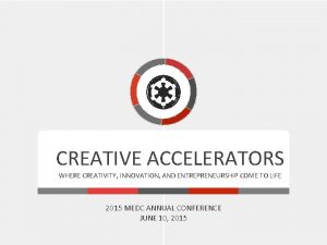 CREATIVE ACCELERATORS WHERE CREATIVITY INNOVATION AND ENTREPRENEURSHIP COME