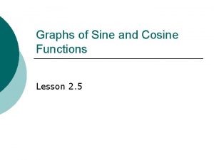 Graphs of Sine and Cosine Functions Lesson 2