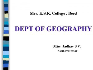 Mrs K S K College Beed DEPT OF