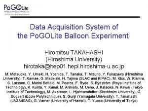 Data Acquisition System of the Po GOLite Balloon