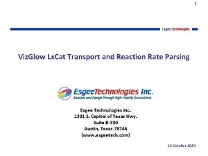 1 Viz Glow Lx Cat Transport and Reaction