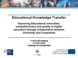 Educational Knowledge Transfer Improving Educational innovation competitiveness and