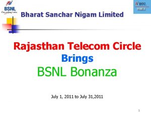 Bharat Sanchar Nigam Limited Rajasthan Telecom Circle Brings